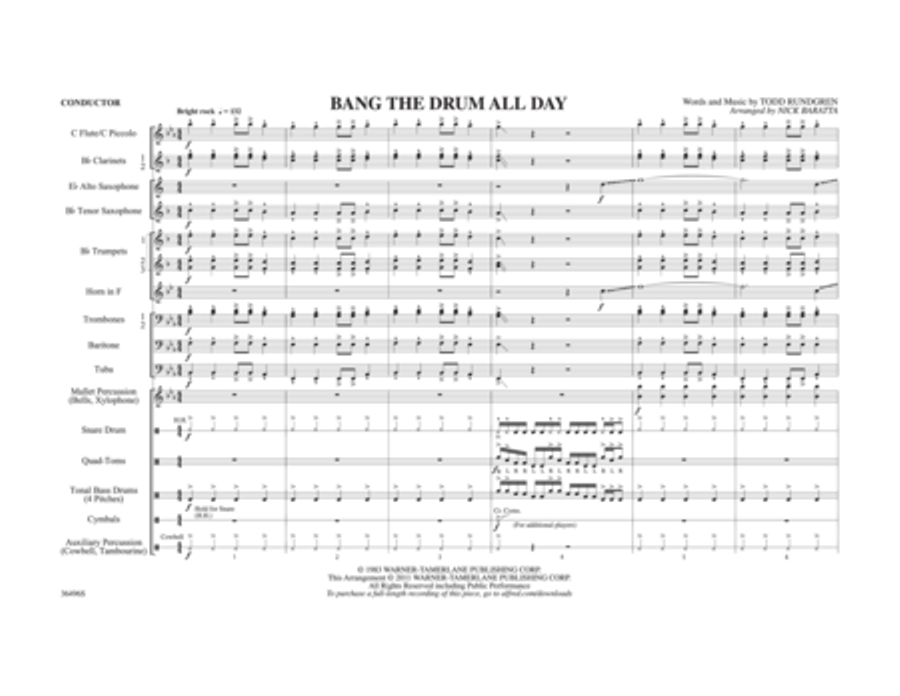 Bang the Drum All Day Marching Band scores gallery preview page 2