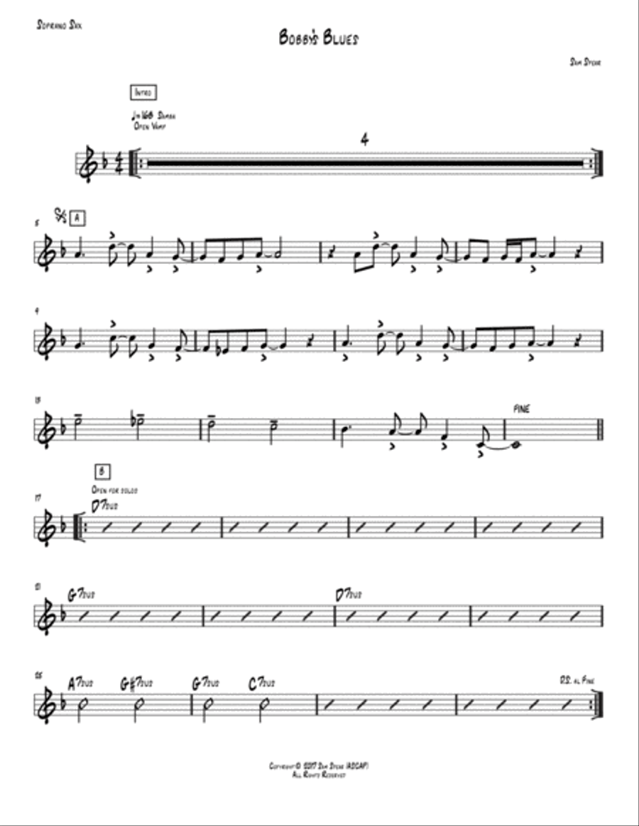 Bobby's Blues Bobby's Blues Small Ensemble scores gallery preview page 5