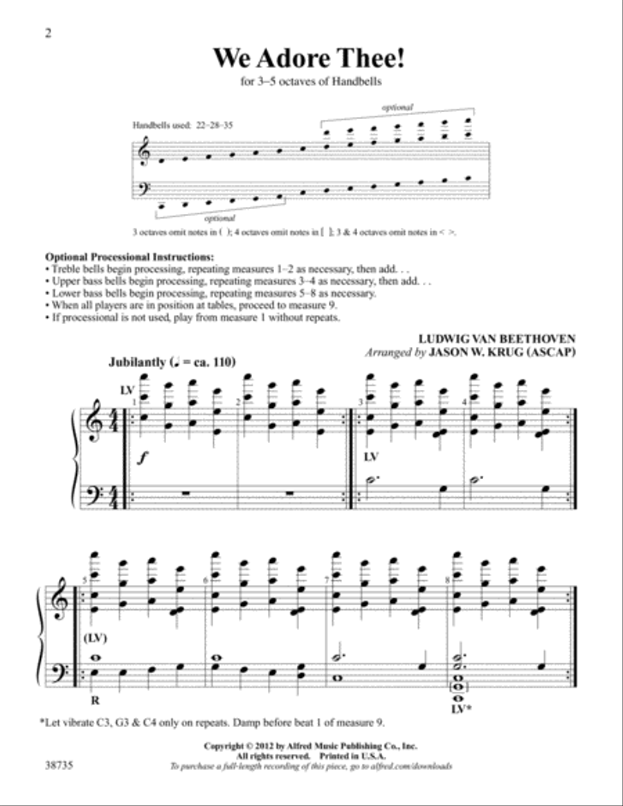 We Adore Thee! We Adore Thee! Handbell Choir scores gallery preview page 2