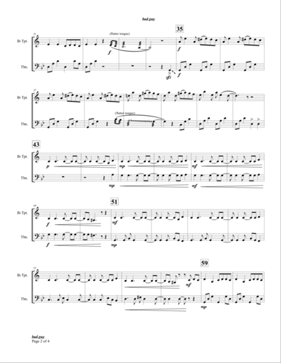 Bad Guy Bad Guy Brass Duet scores gallery preview page 2