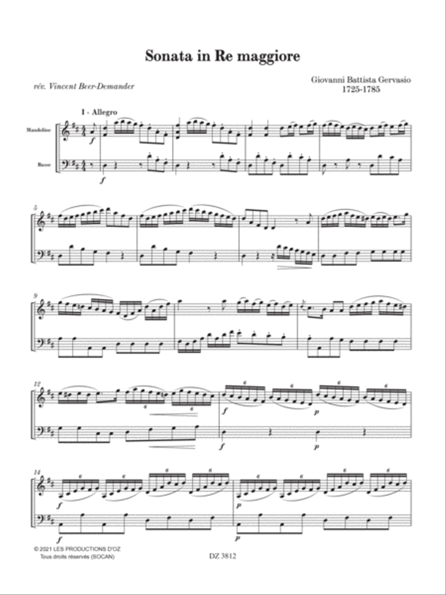 Sonata in Re maggiore Double Bass scores gallery preview page 3