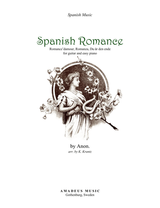 Book cover for Spanish Romance, Romanza for guitar solo and easy piano