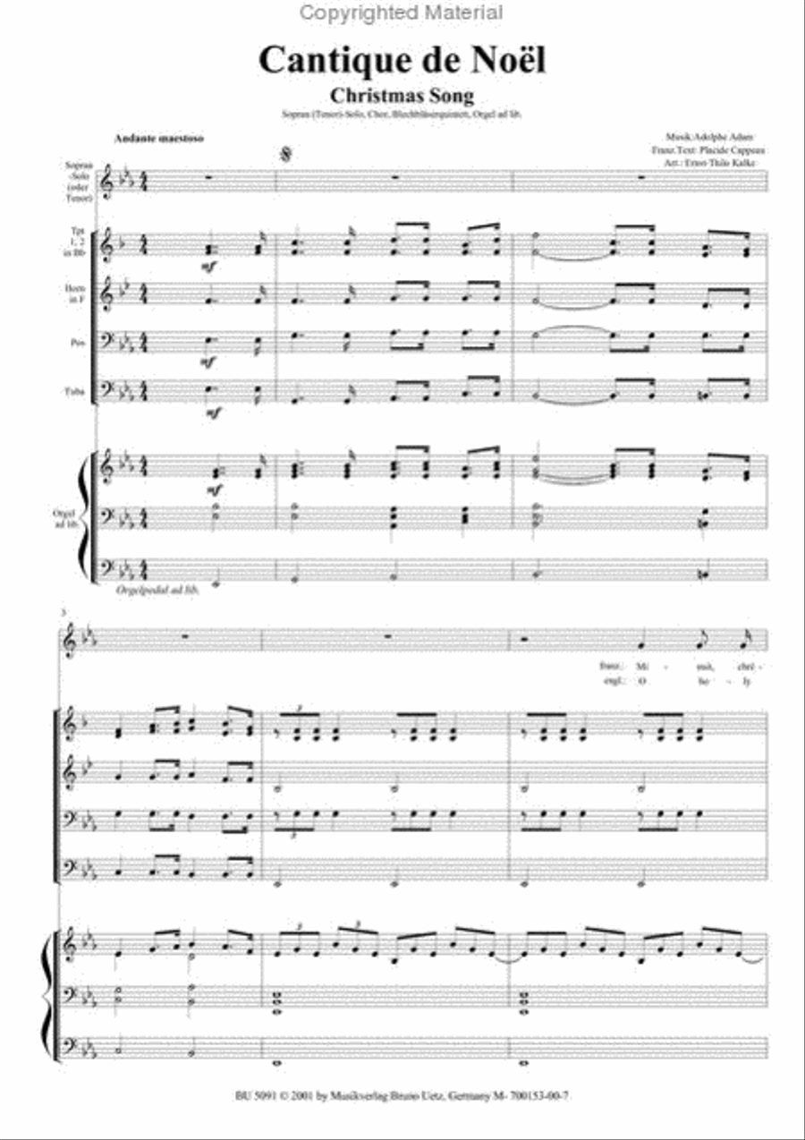 Cantique Noel Qu./Chor/Org.