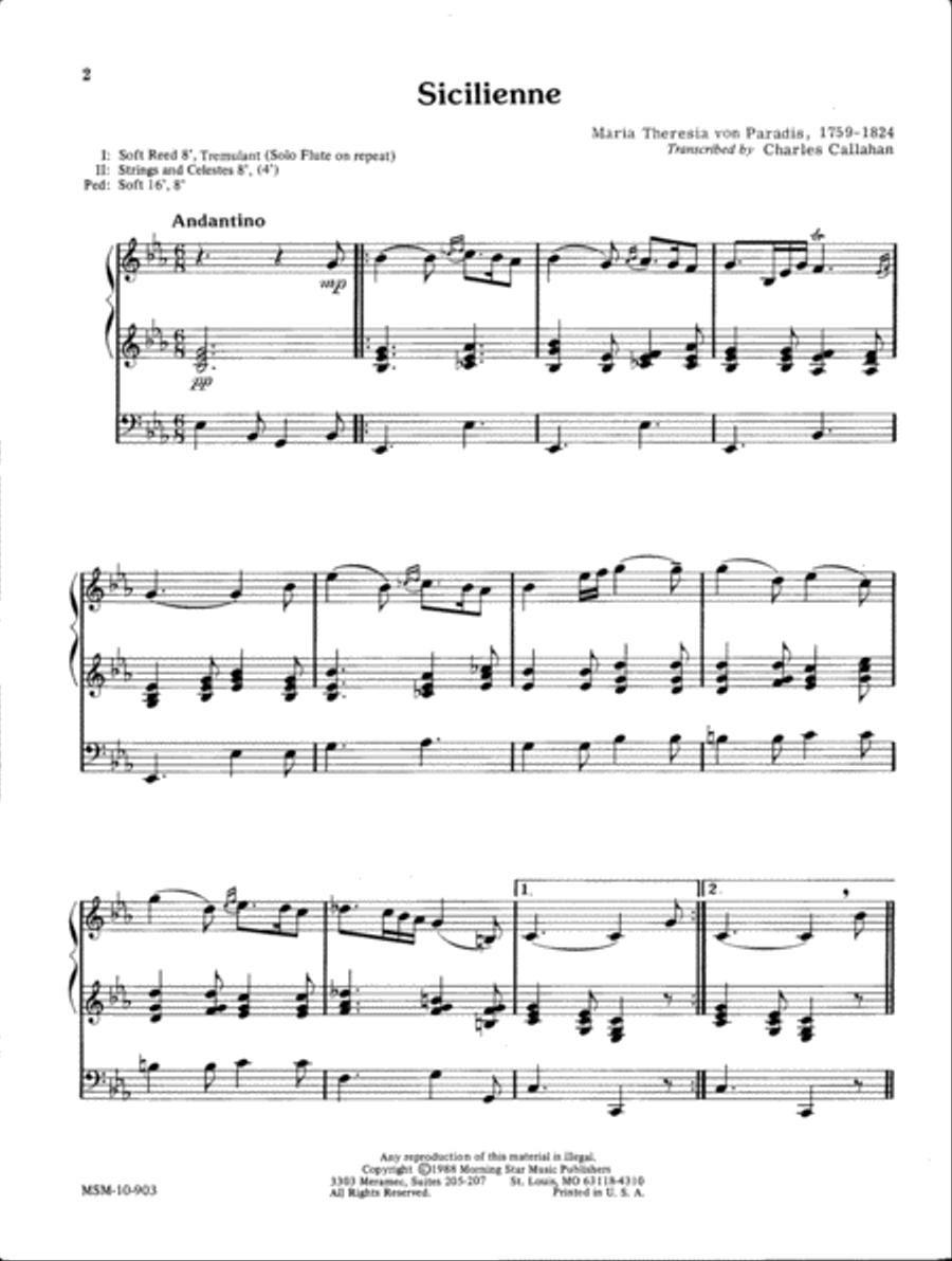 Sicilienne Organ scores gallery preview page 2