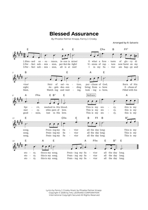 Book cover for Blessed Assurance (Key of E Major)