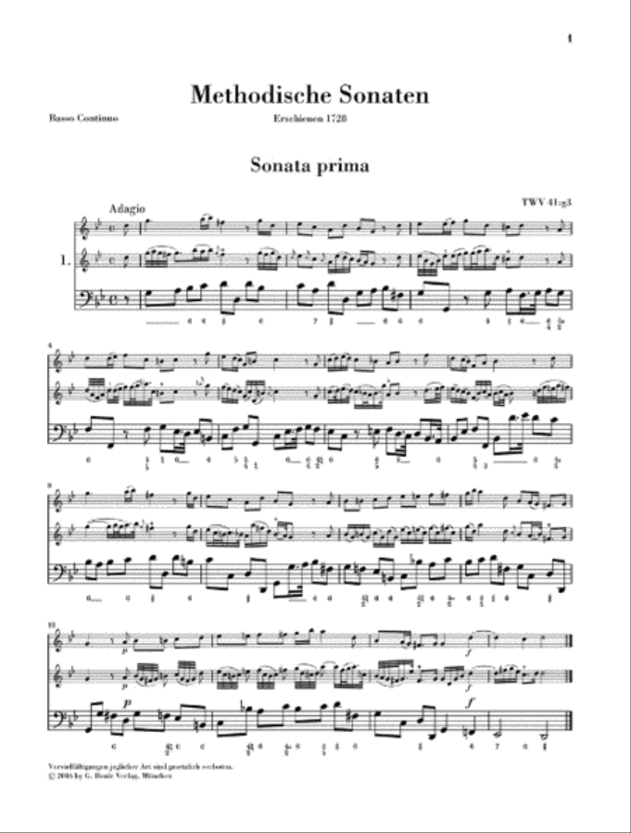 Methodical Sonatas for Flute or Violin and Continuo – Volume 1 Flute scores gallery preview page 6