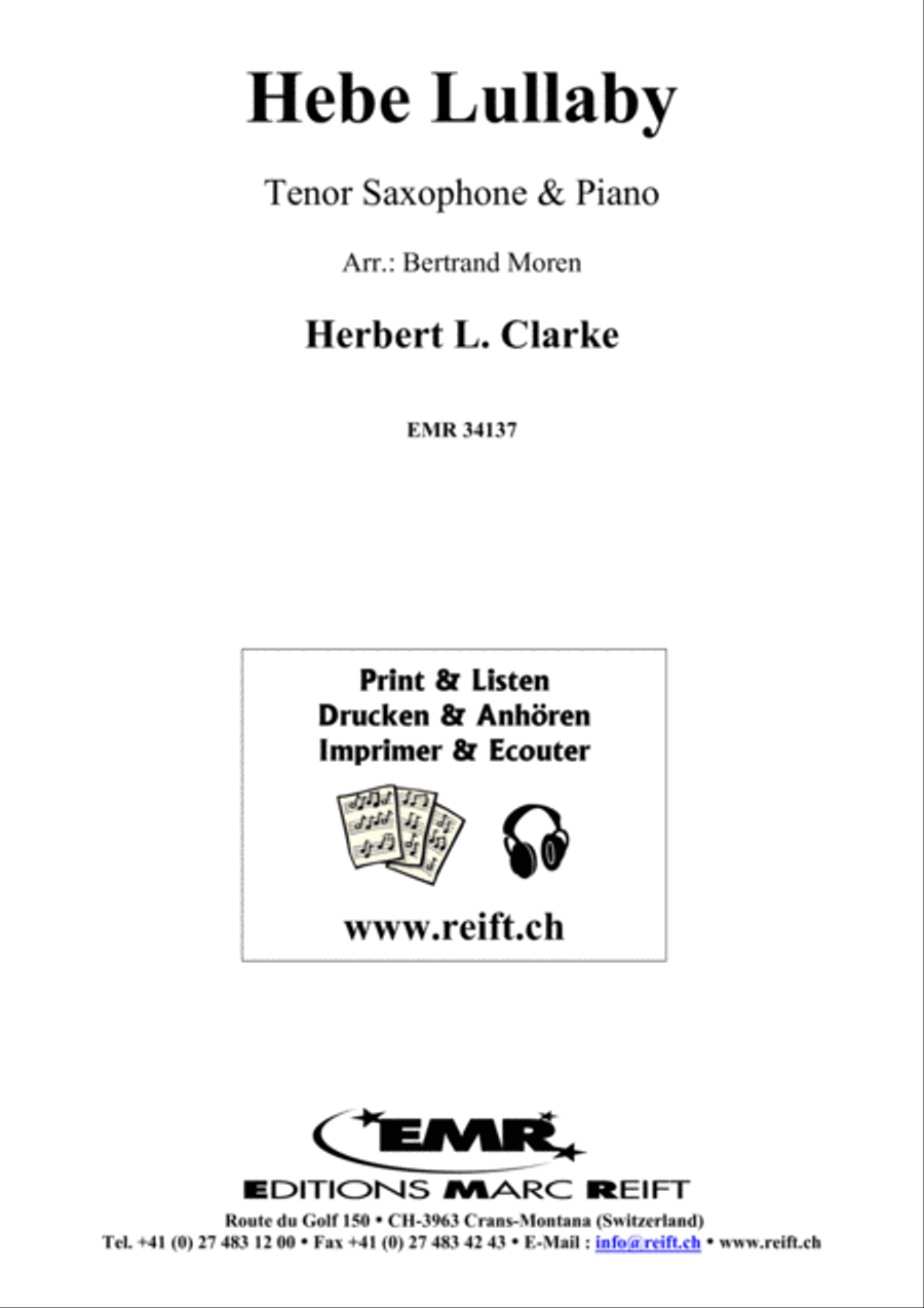 Hebe Lullaby Tenor Saxophone scores gallery preview page 1
