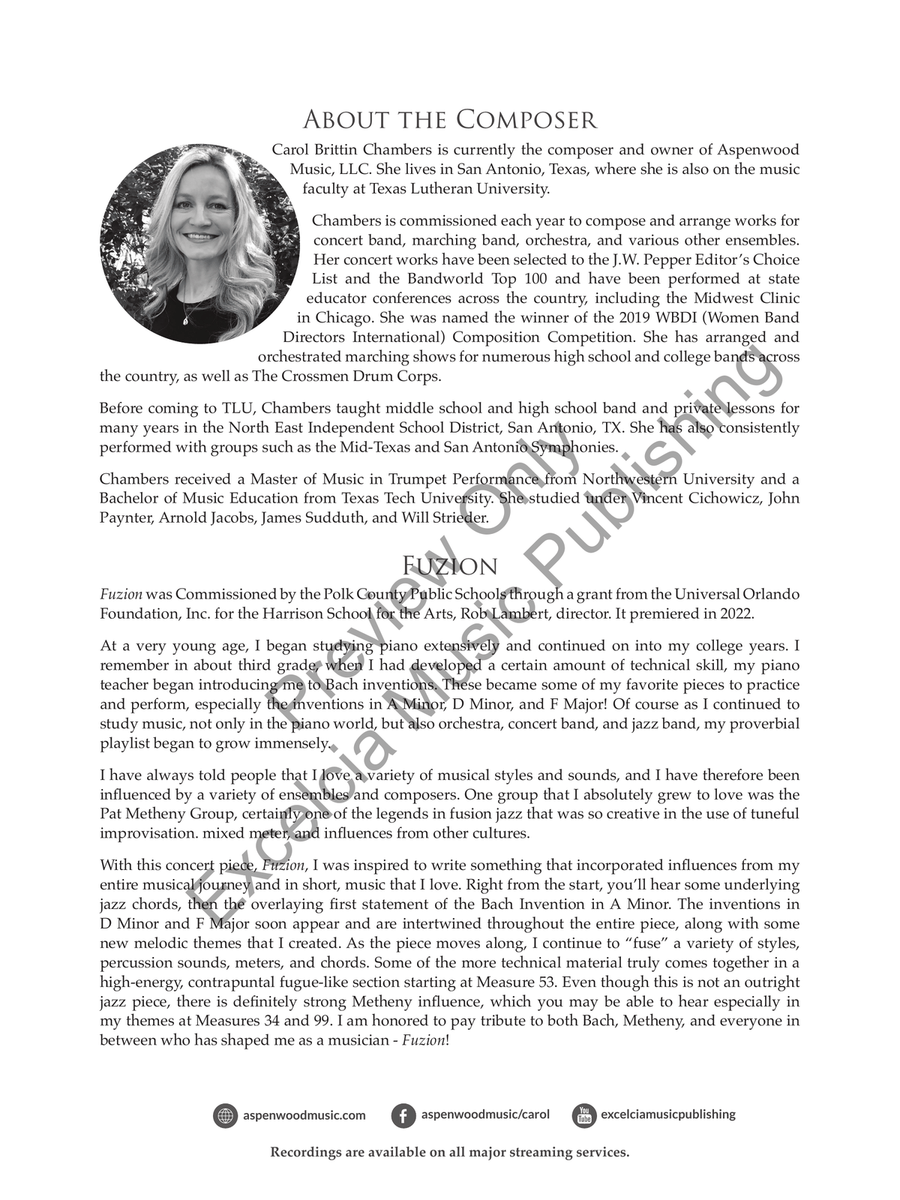 Fuzion (Score) Concert Band scores gallery preview page 3