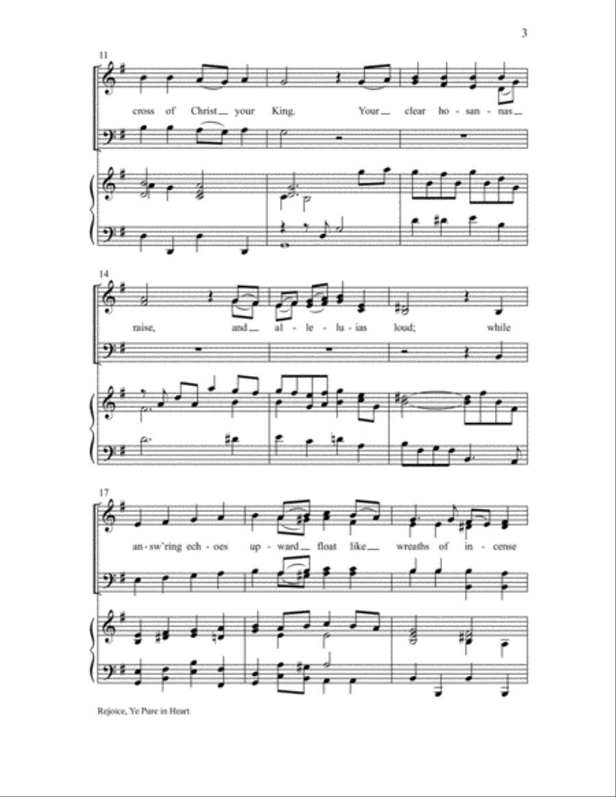 Rejoice, Ye Pure in Heart 4-Part scores gallery preview page 3