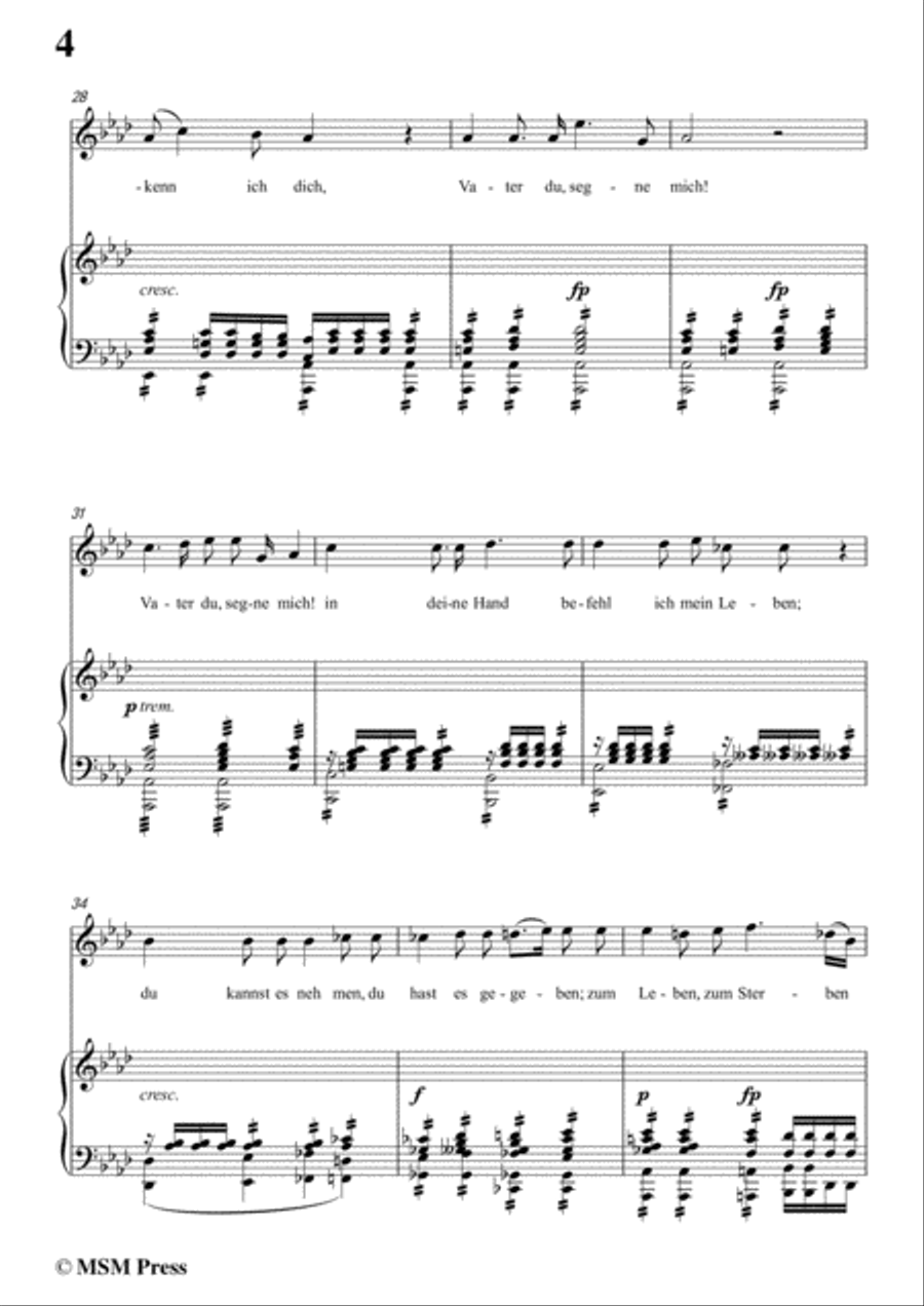Schubert-Gebet während der Schlacht,in A flat Major,for Voice&Piano Voice scores gallery preview page 6
