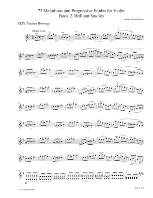 Mazas 75 Melodious & Progressive Etudes for Violin Book 2, No. 44