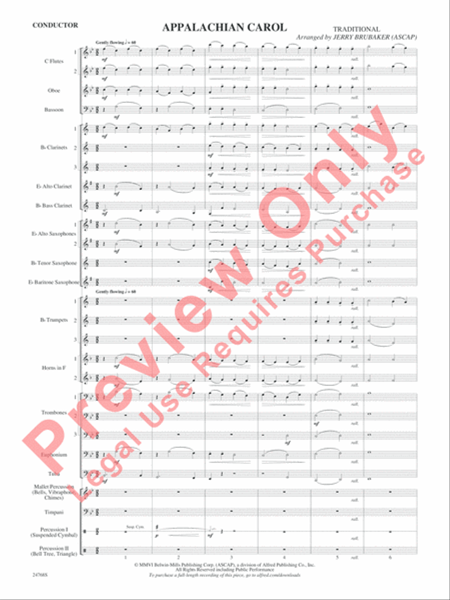 Appalachian Carol Concert Band scores gallery preview page 4