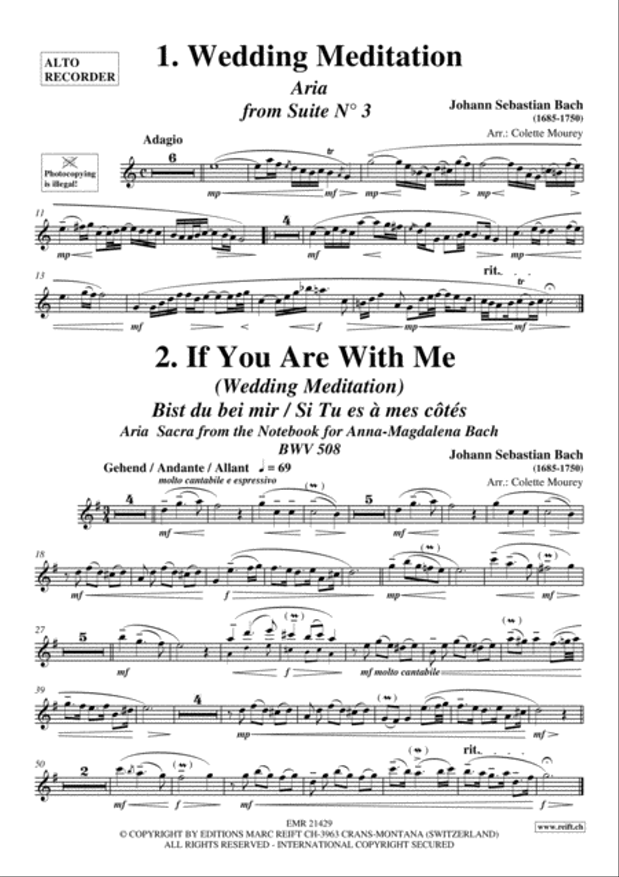 20 Greatest Wedding Solos Alto Recorder scores gallery preview page 2