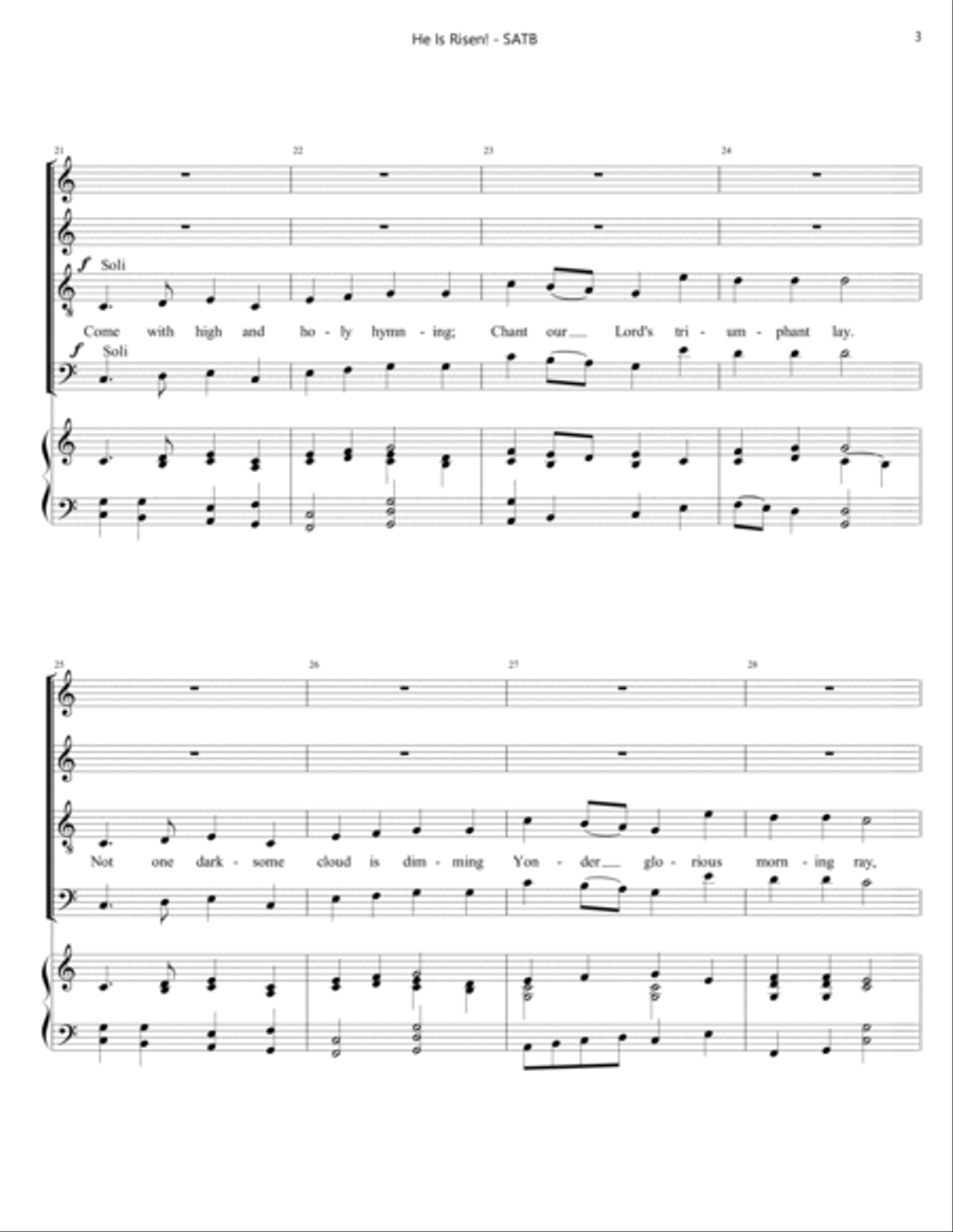 He is Risen! 4-Part scores gallery preview page 3