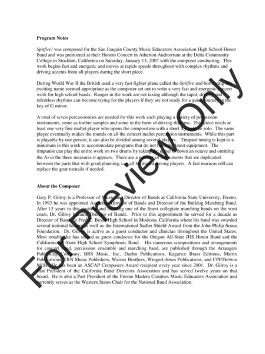 Spitfire Spitfire Concert Band scores gallery preview page 3
