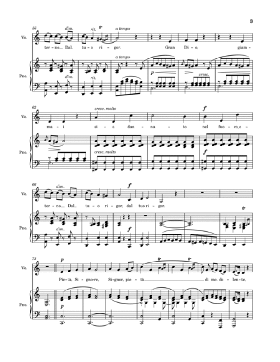 Pieta, Signore! C Major Voice Solo scores gallery preview page 4