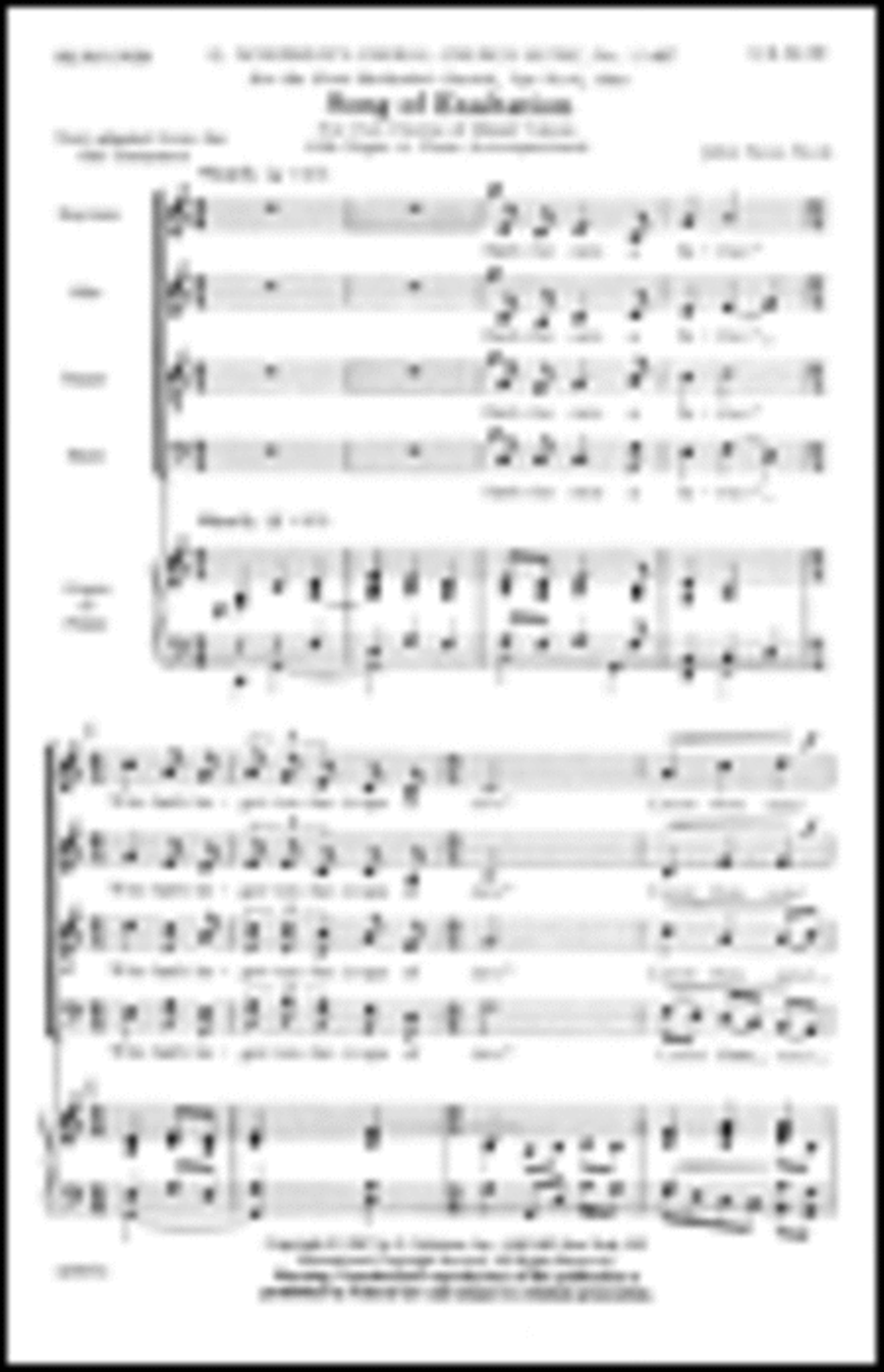 Song of Exaltation Song of Exaltation 4-Part scores gallery preview page 1