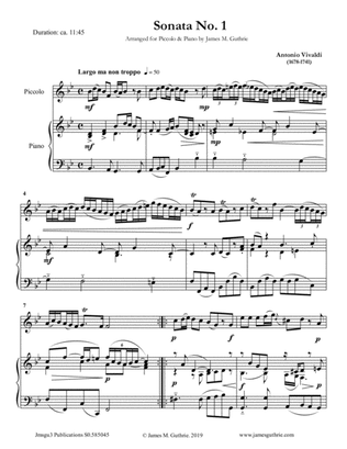 Vivaldi: The Six Sonatas Complete for Piccolo & Piano