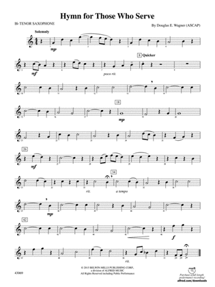 Hymn for Those Who Serve: B-flat Tenor Saxophone