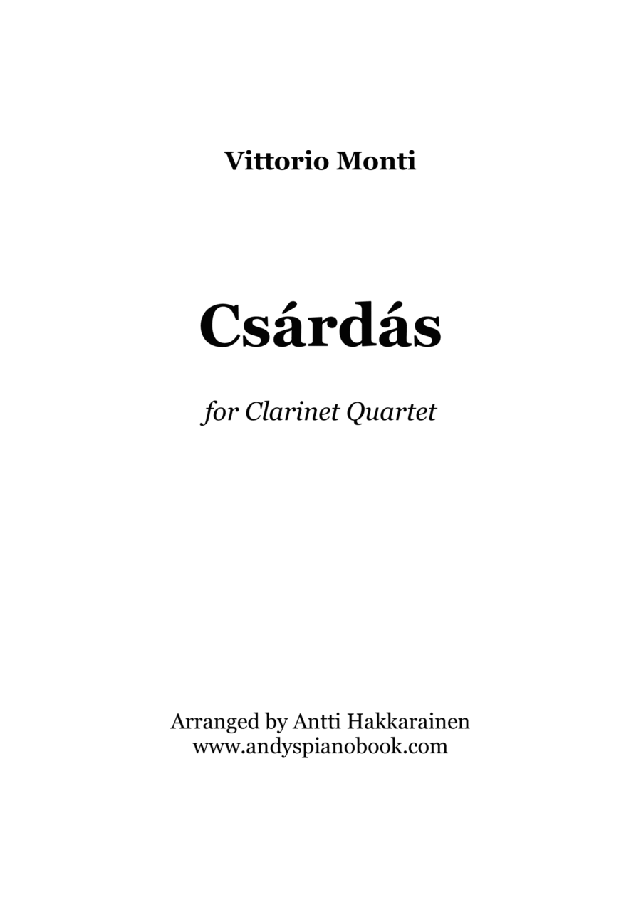 Czardas - Clarinet Quartet Czardas - Clarinet Quartet Clarinet Quartet scores gallery preview page 1