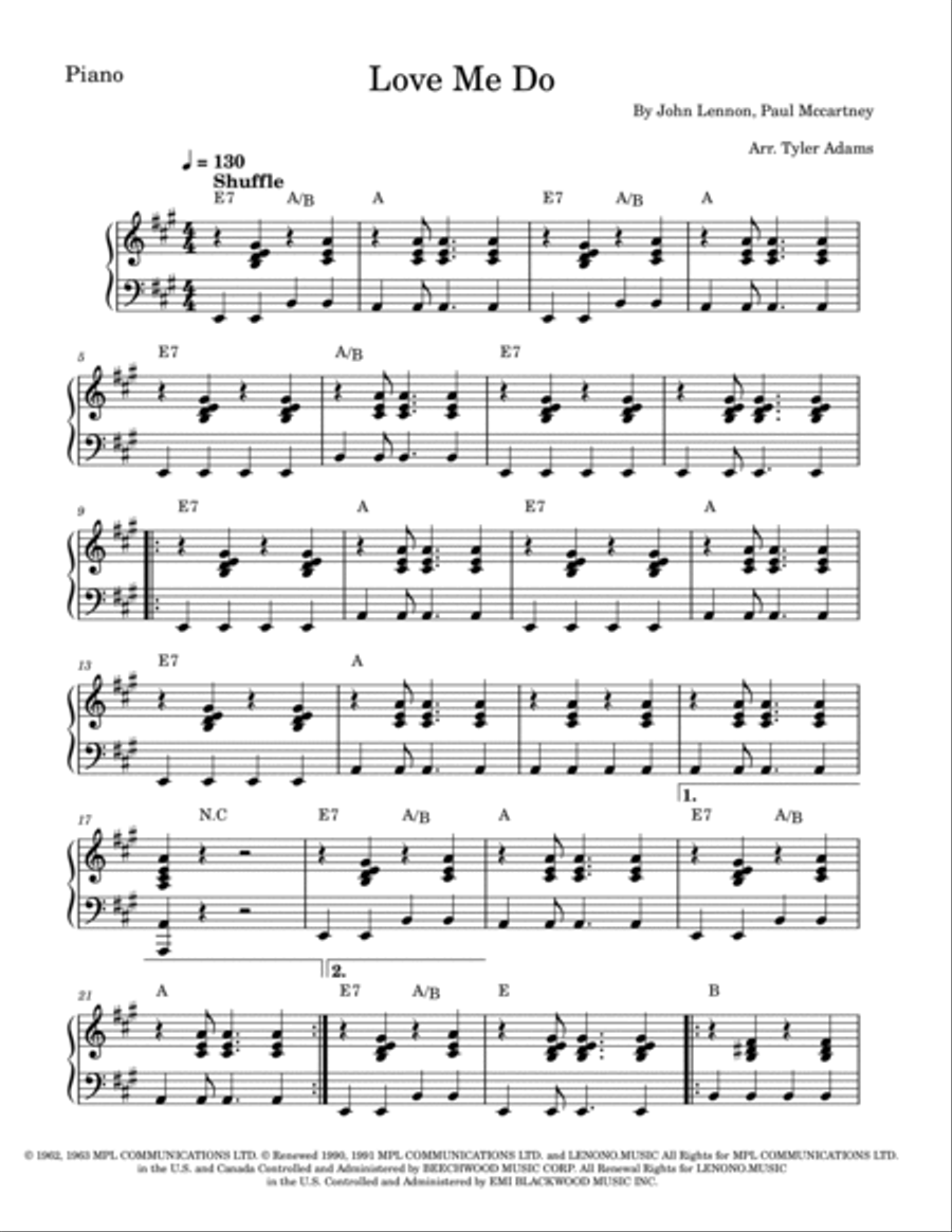 Love Me Do Love Me Do Piano scores gallery preview page 4