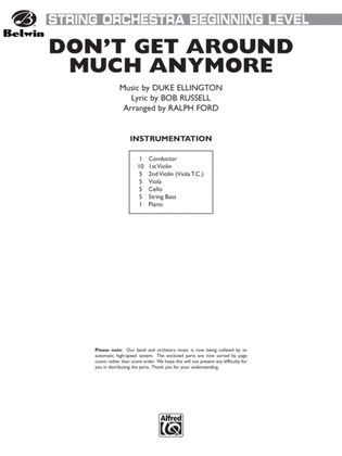 Book cover for Don't Get Around Much Anymore: Score