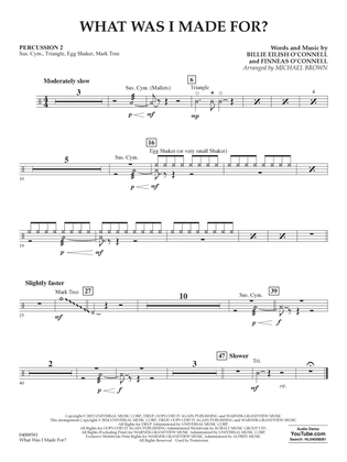 What Was I Made For? (arr. Michael Brown) - Percussion 2