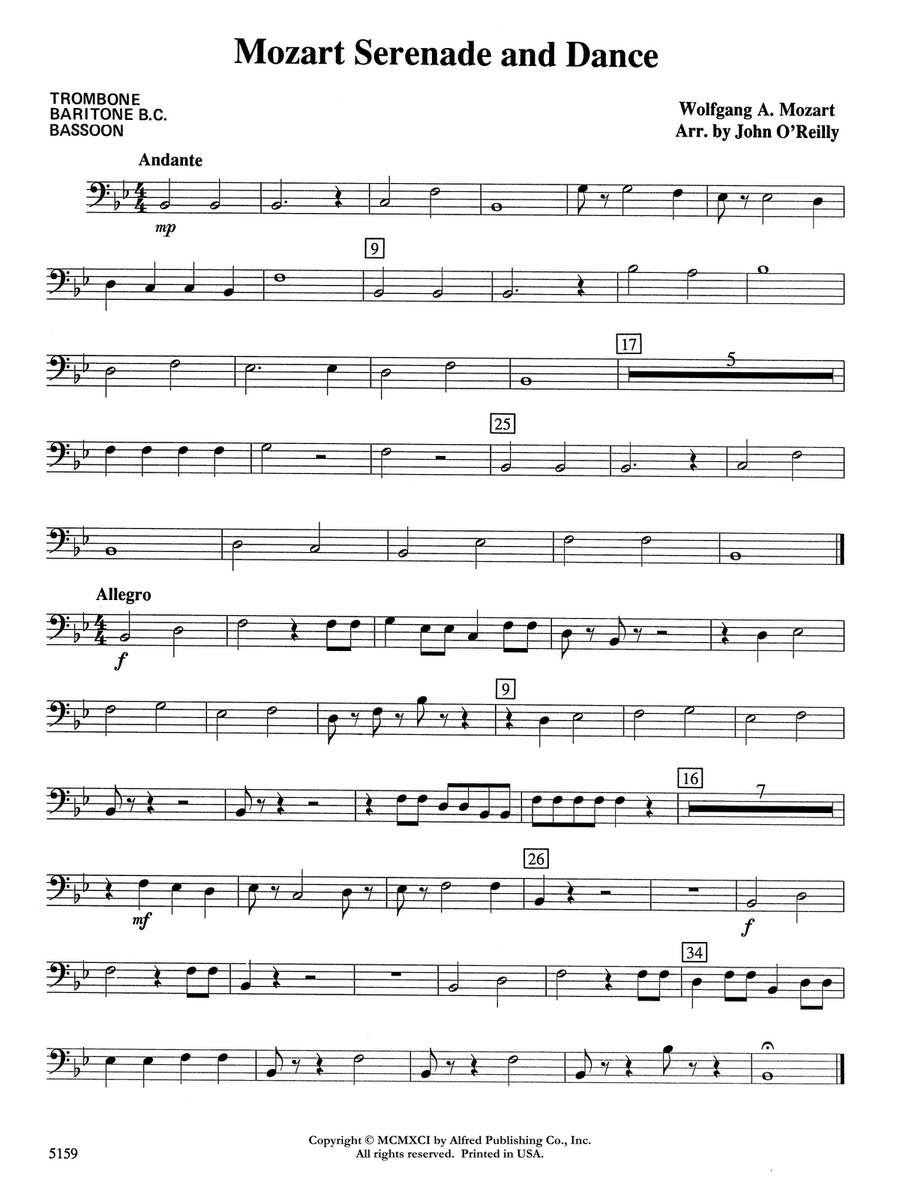 Mozart Serenade and Dance: 1st Trombone