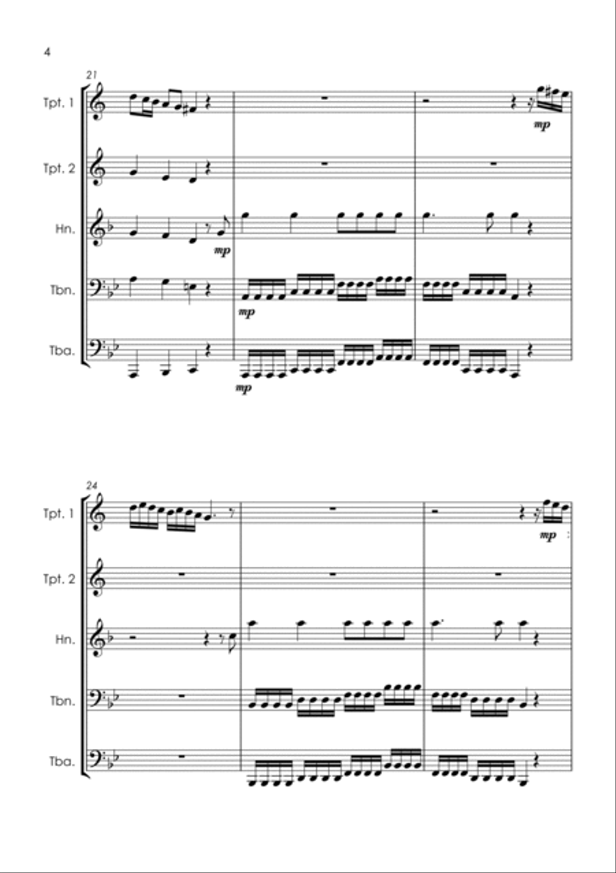 Let The Bright Seraphim from ’Samson’ - brass quintet Brass Quintet scores gallery preview page 6
