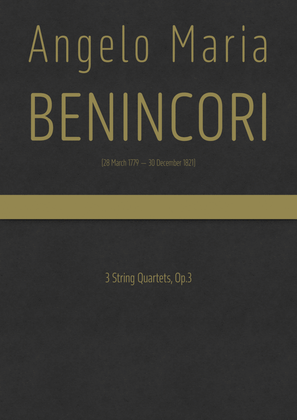 Benincori - 3 String Quartets, Op.3