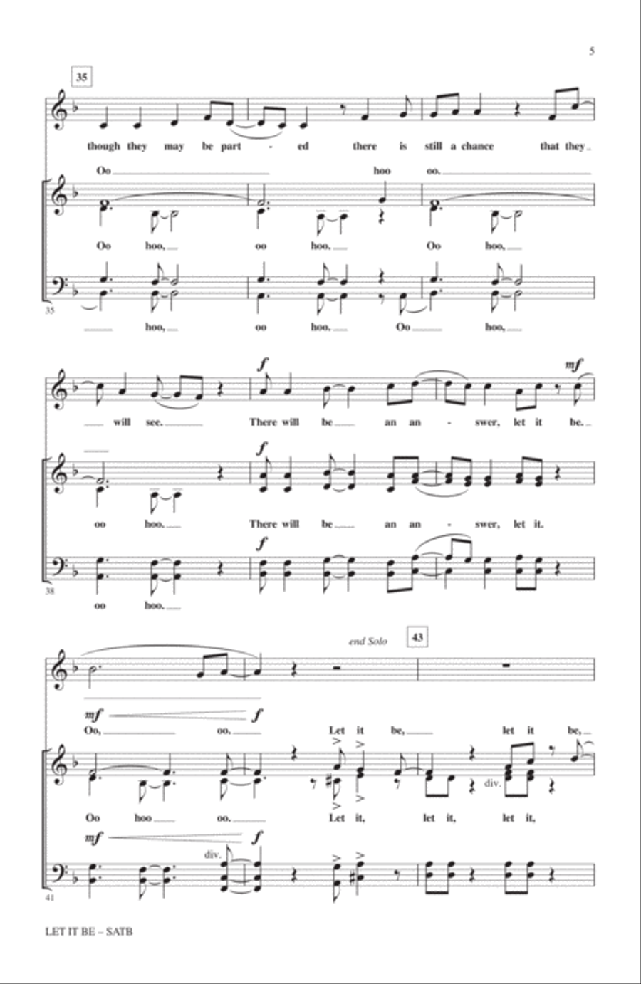 Let It Be (arr. Mark Brymer) 4-Part scores gallery preview page 4