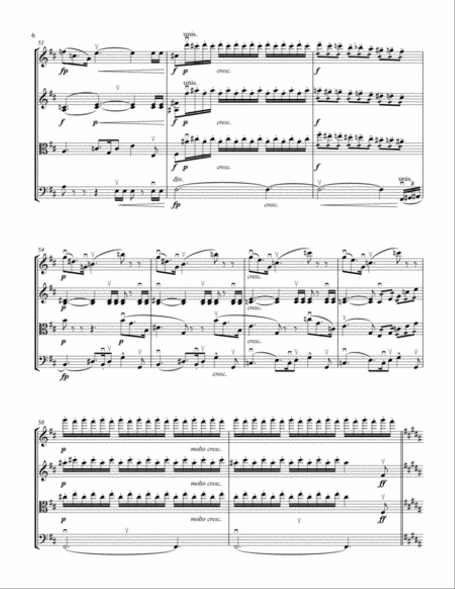 Die Walküre - Act 3 Prelude - For String Quartet String Quartet scores gallery preview page 6