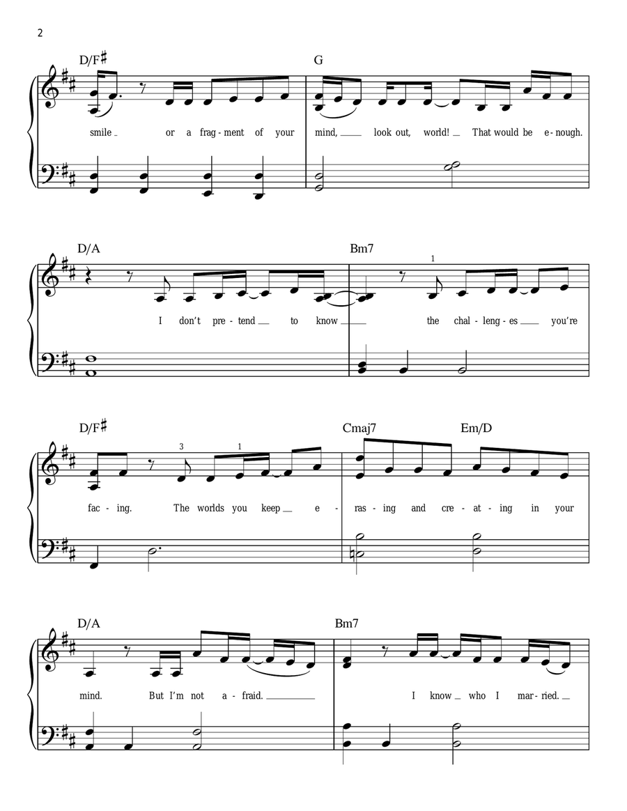That Would Be Enough (from Hamilton) Easy Piano scores gallery preview page 2
