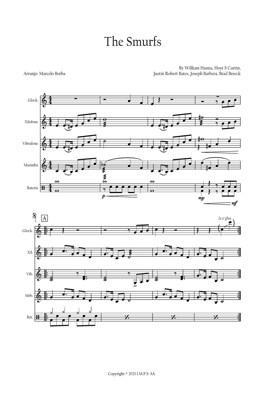 Smurfs Theme Song 21 A Cappella scores gallery preview page 1