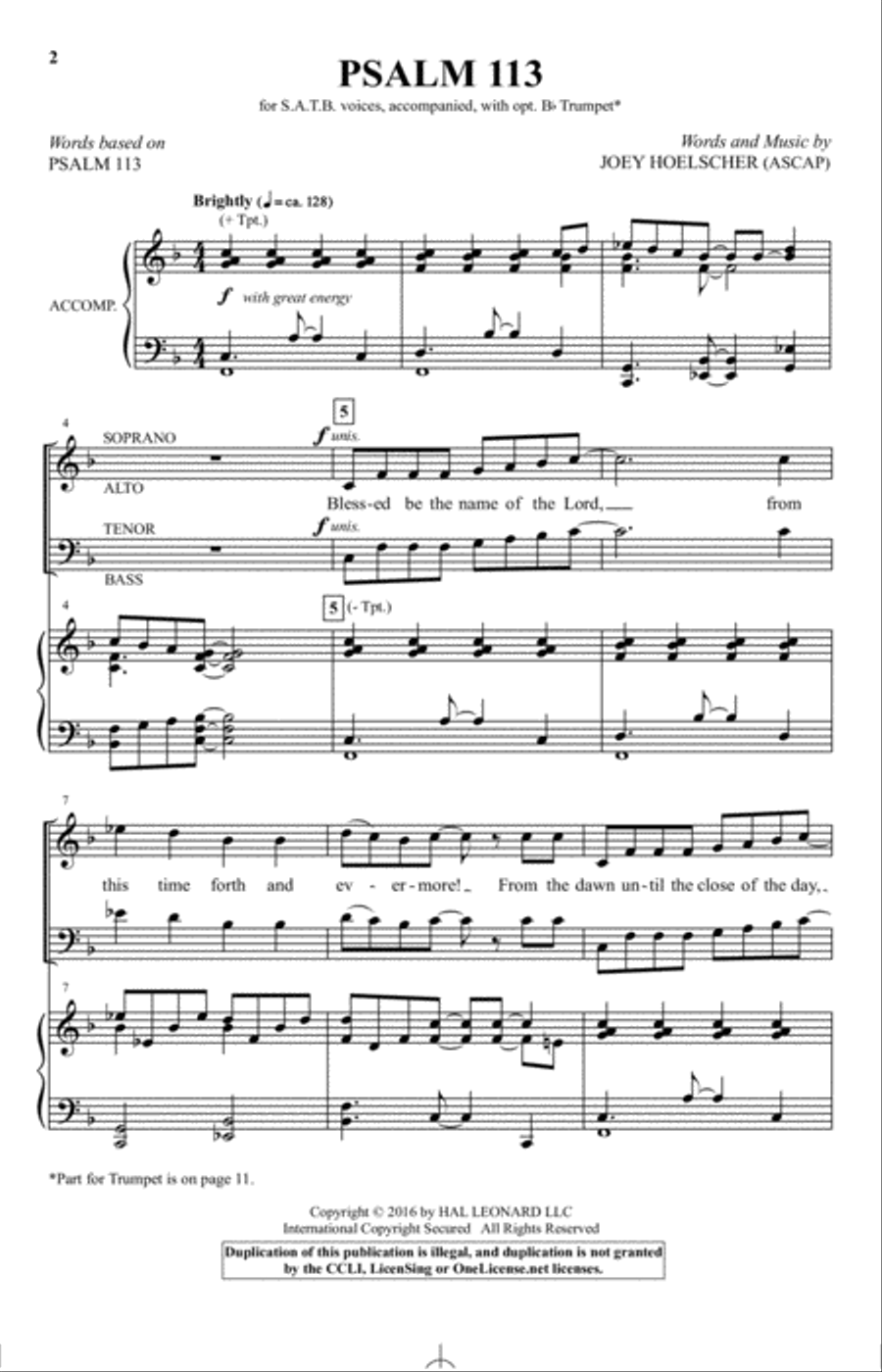Psalm 113 4-Part scores gallery preview page 1