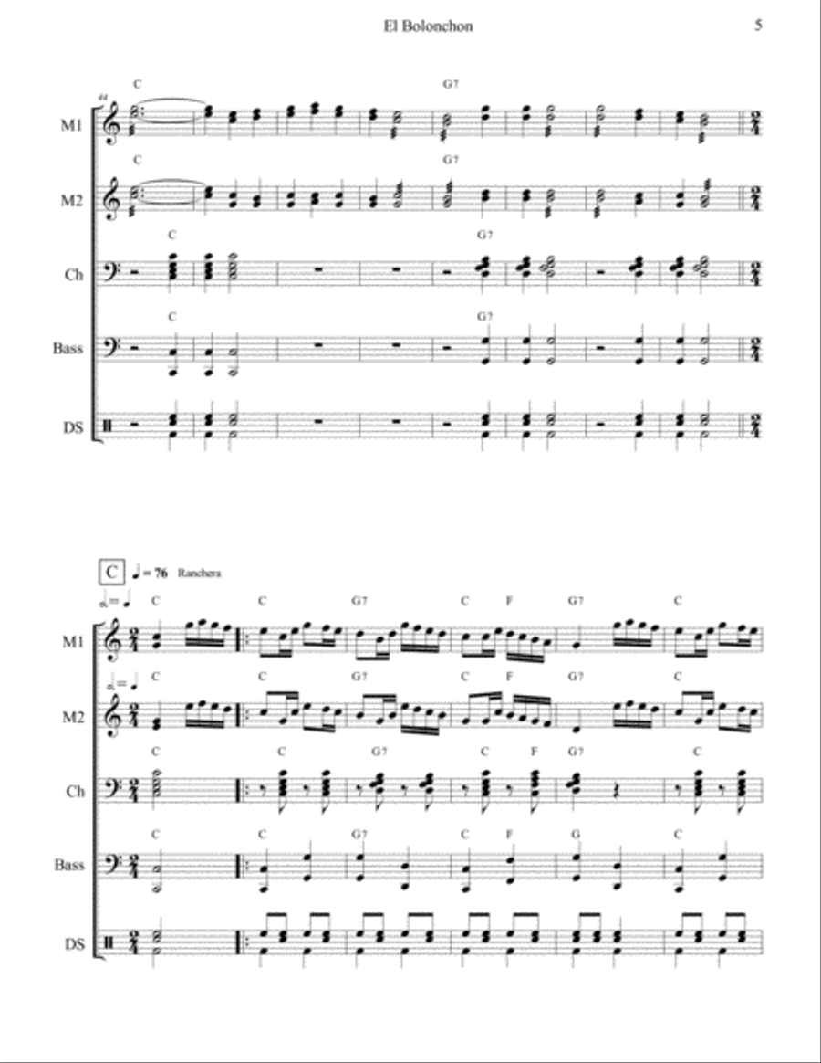 El Bolonchon Percussion Ensemble scores gallery preview page 5