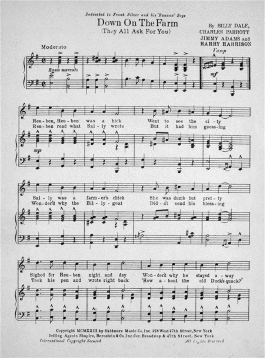 Down on the Farm (They All Ask For You) Voice scores gallery preview page 2