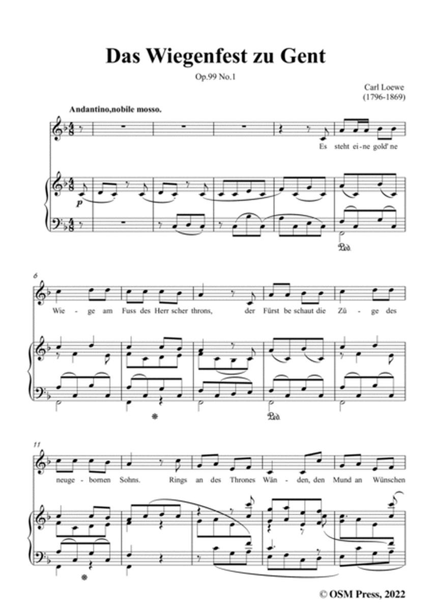 Loewe-Das Wiegenfest zu Gent,in C Major,Op.99 No.1,from 4 Balladen,for Voice and Piano