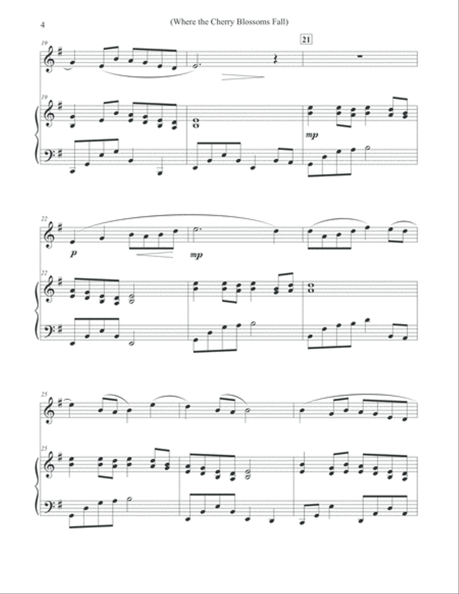 Where the Cherry Blossoms Fall - Oboe & Piano Piano scores gallery preview page 4
