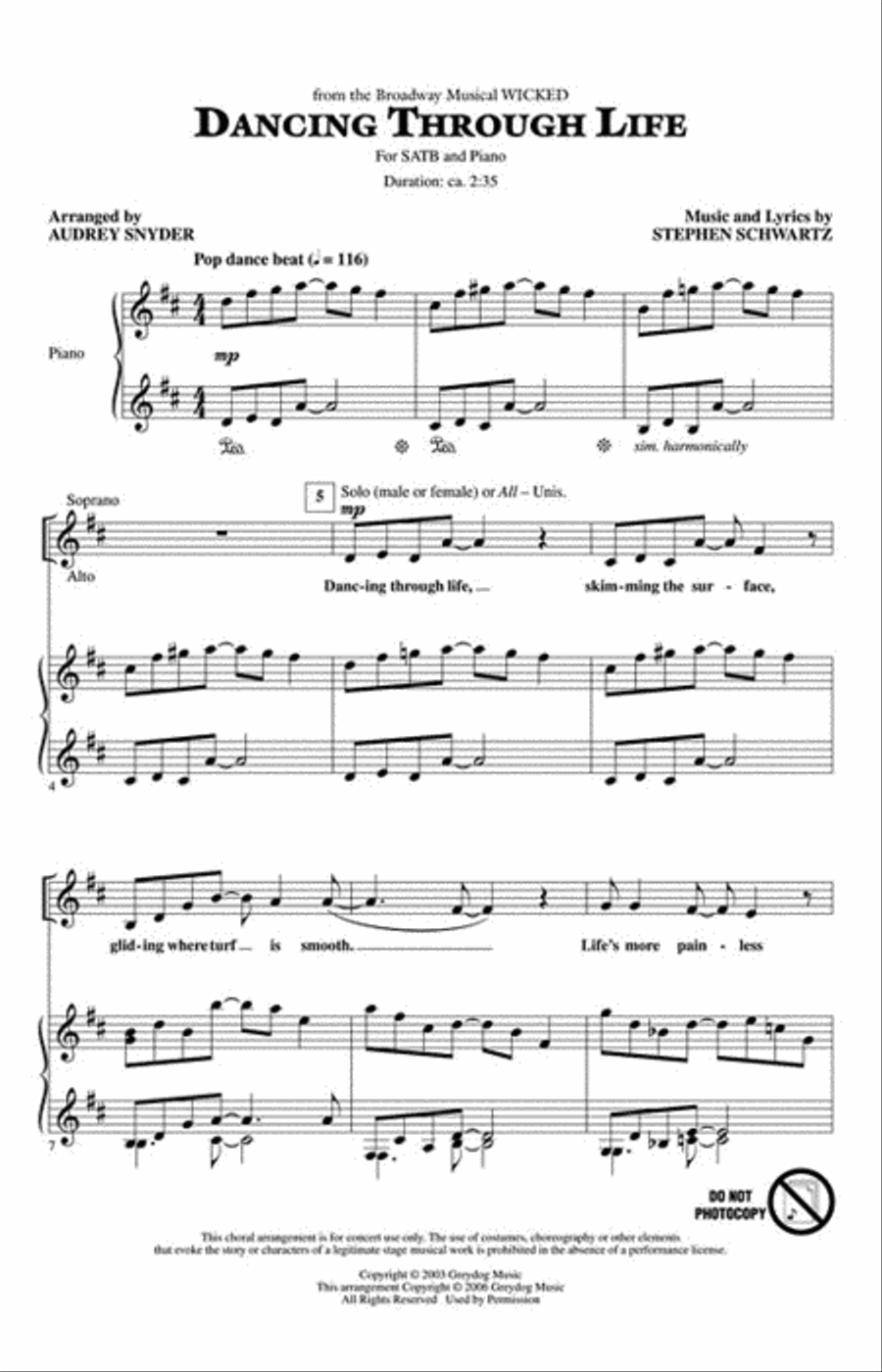 Choral Songs from Wicked Choral Songs from Wicked Choir scores gallery preview page 2
