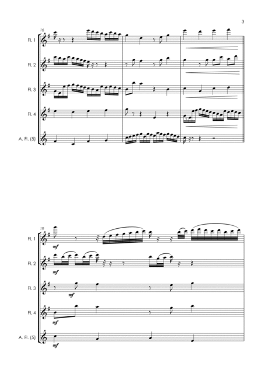 Canon and Gigue - flute quintet Woodwind Quintet scores gallery preview page 5
