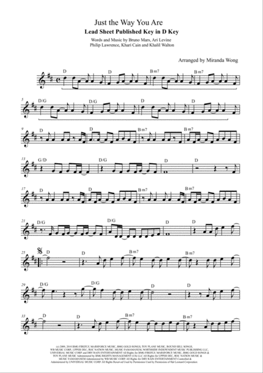 Just The Way You Are Just The Way You Are Piano, Vocal, Guitar scores gallery preview page 3