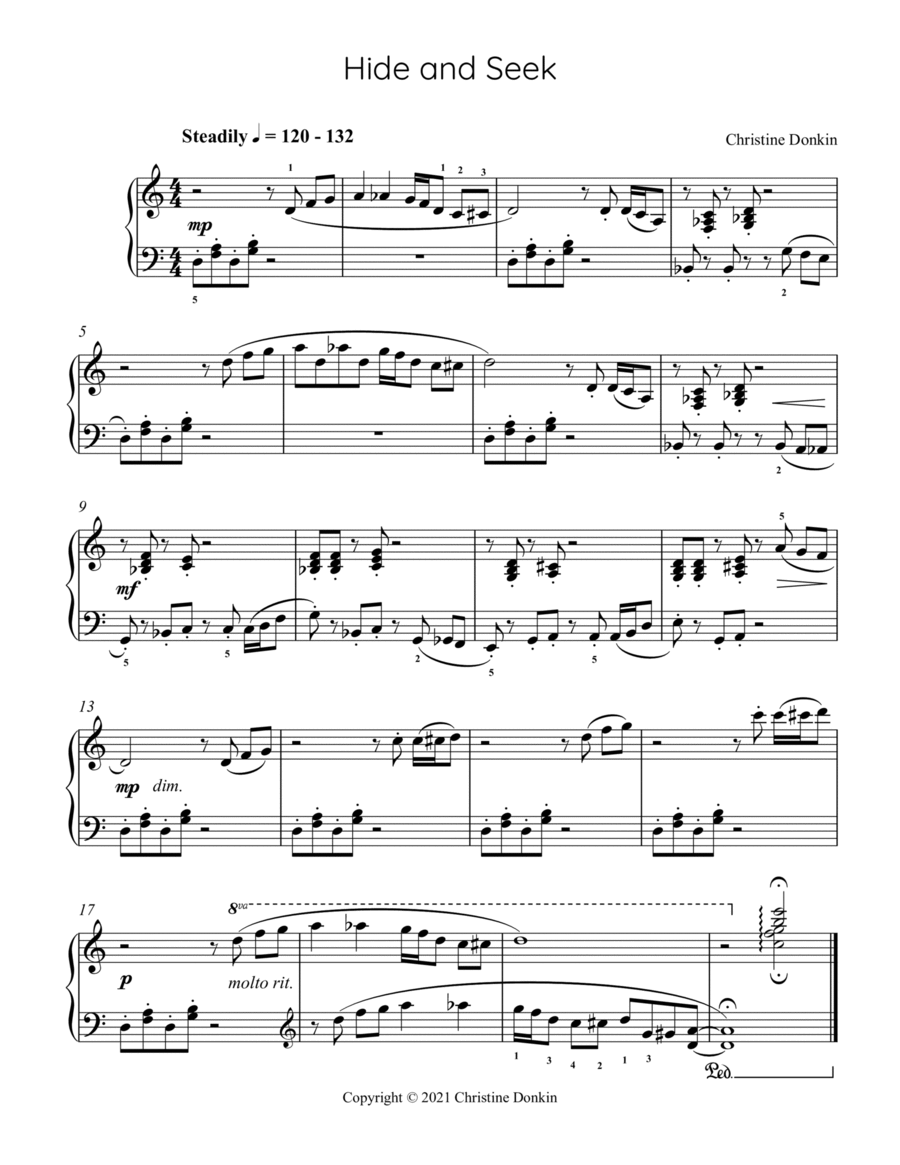 Hide and Seek Piano Solo scores gallery preview page 1