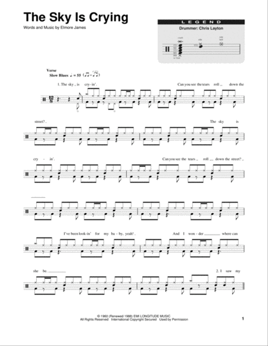 The Sky Is Crying The Sky Is Crying Drum Set scores gallery preview page 1