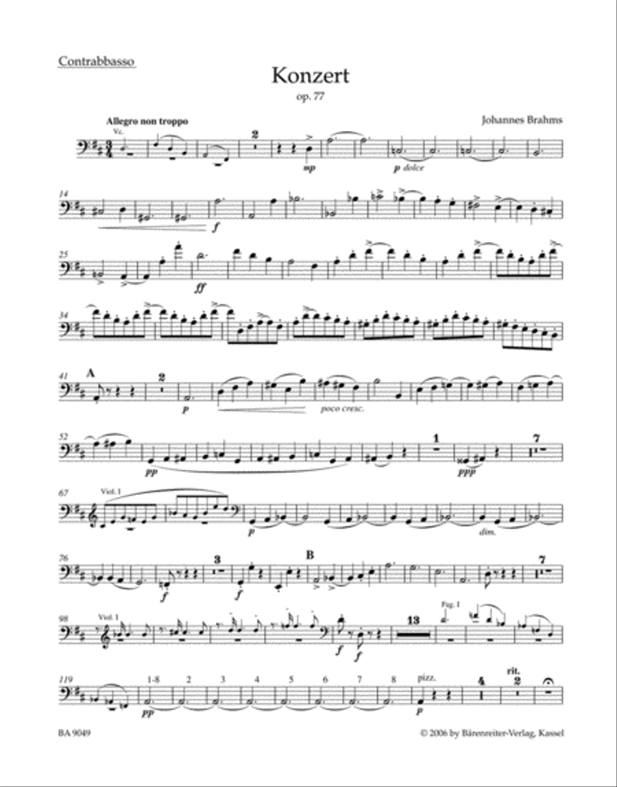 Concerto for Violin and Orchestra in D major, op. 77 by Johannes Brahms Orchestra - Sheet Music