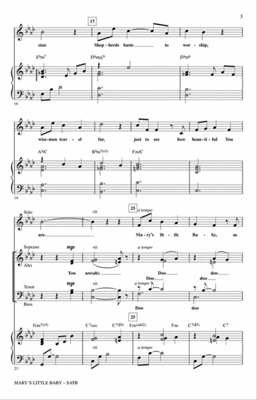 Mary's Little Baby Mary's Little Baby 4-Part scores gallery preview page 3