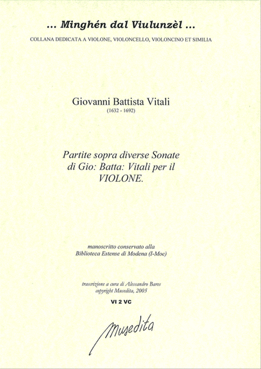 Partite sopra diverse sonate per il violone (Ms, I-MOe) Cello Solo scores gallery preview page 1
