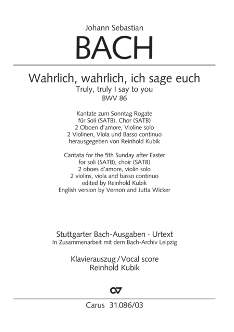 Truly, truly I say to you (Wahrlich, wahrlich, ich sage euch) 4-Part scores gallery preview page 2