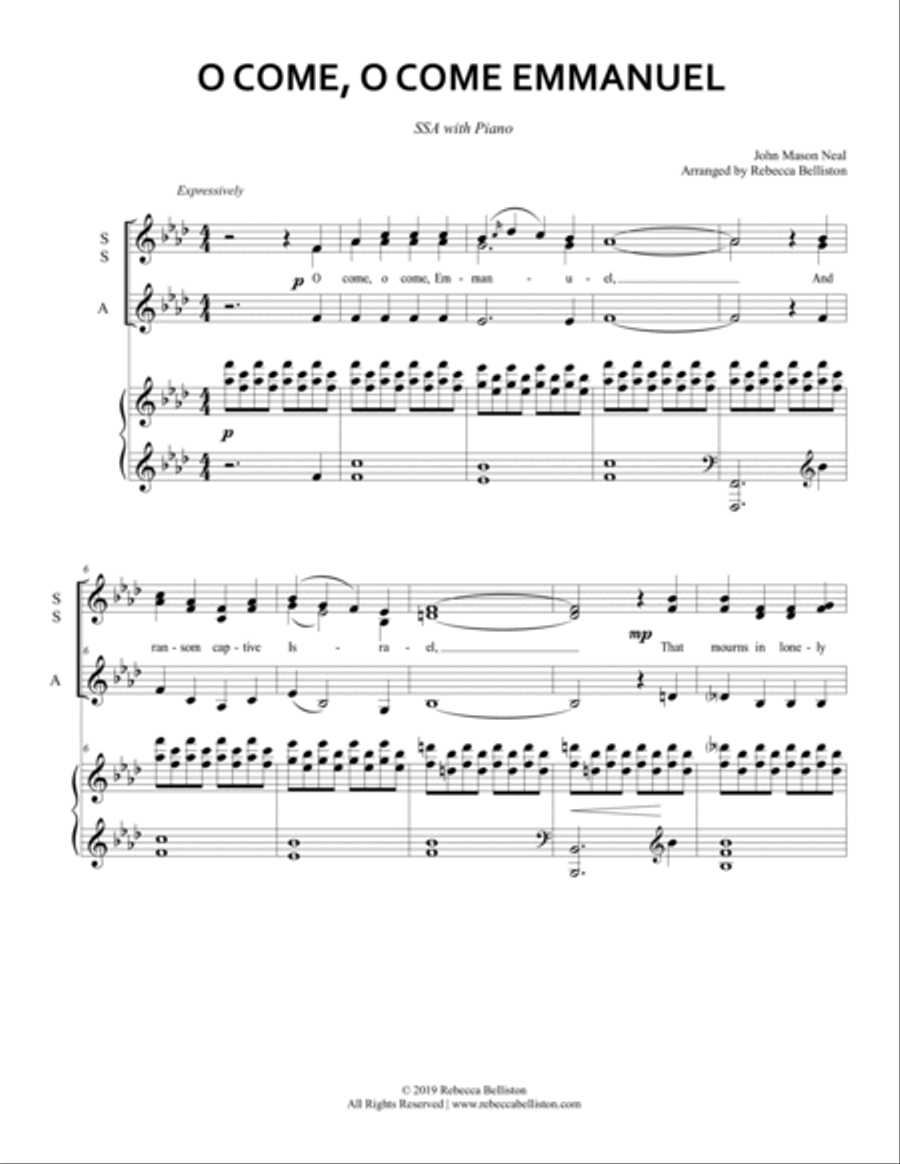 O Come, O Come, Emmanuel (SSA) SSA scores gallery preview page 2