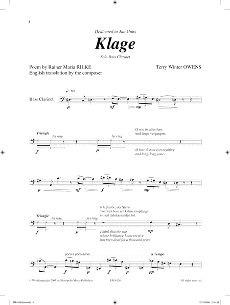 Klage for Solo Bass Clarinet image number null